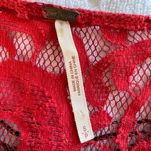 Free People Beautiful Dreamer Red Lace Dress - Picture 4 of 7